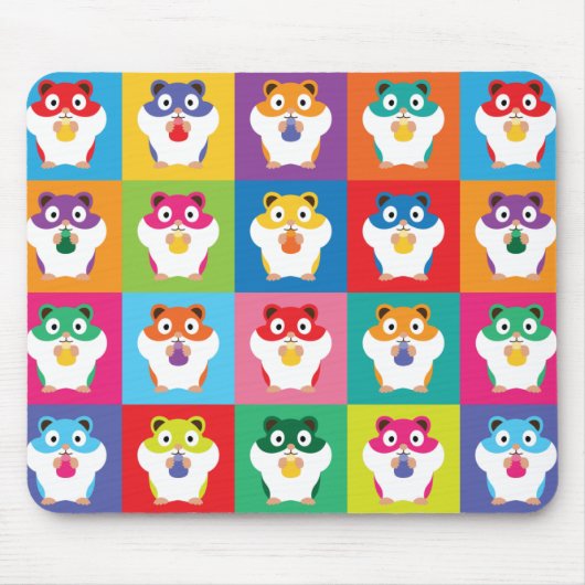 Pop Art Hamsters Muismat (Voorkant)