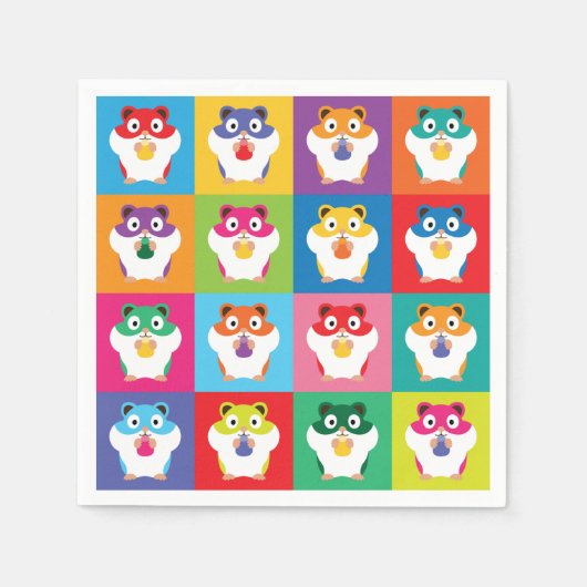 Pop Art Hamsters Napkins Servet (Voorkant)