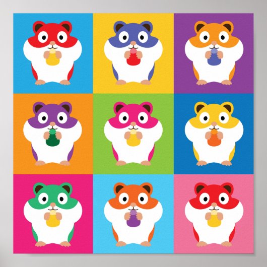 Pop Art Hamsters Poster (Voorkant)