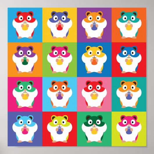 Pop Art Hamsters Poster (Voorkant)