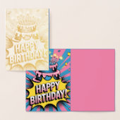 Pop Art Happy Birthday Cake Folie Kaarten (Display)