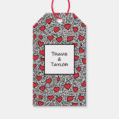 Pop Art Hart Patroon Cadeaulabel (Voorkant)