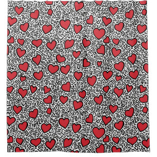 Pop Art Hart Patroon Douchegordijn