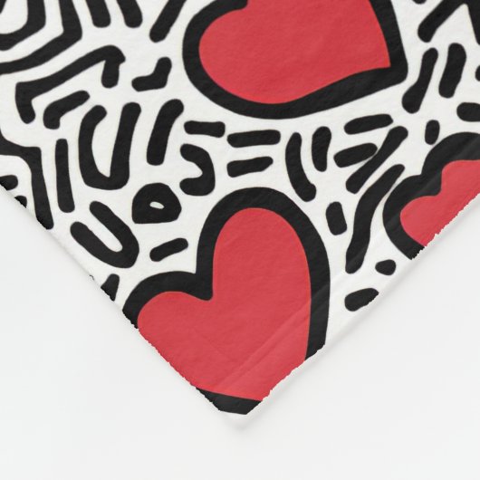 Pop Art Hart Patroon Fleece Deken (Hoek)