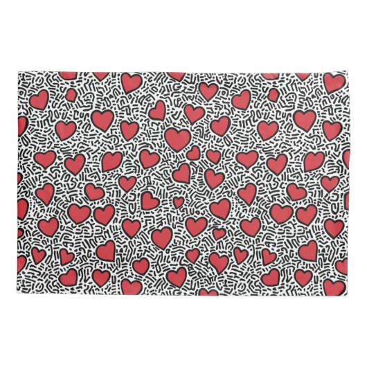 Pop Art Hart Patroon Kussensloop (Achterkant)