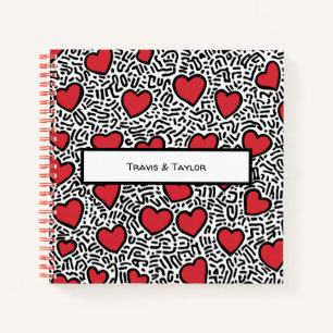 Pop Art Hart Patroon Notitieboek