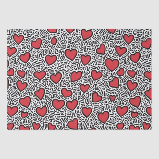 Pop Art Hart Patroon Tissuepapier (Voorkant)