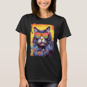 Pop Art Hawaïaanse Maine Coon Kat T-shirt