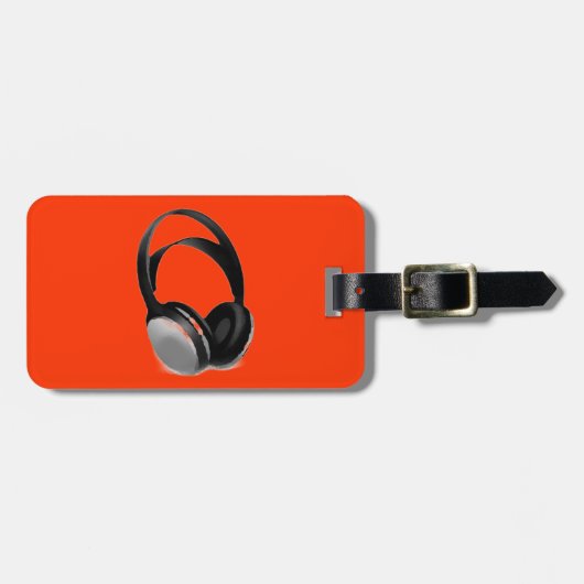 Pop Art Headphone Bagagelabel (Voorkant horizontaal)