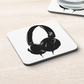 Pop Art Headphone Bier Onderzetter (Linkerzijde)