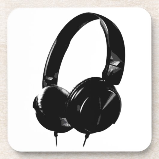 Pop Art Headphone Bier Onderzetter (Voorkant)