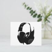 Pop Art Headphone Briefkaart (Staand voorkant)