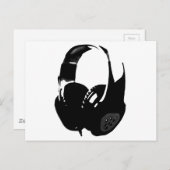 Pop Art Headphone Briefkaart (Voorkant / Achterkant)