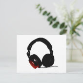 Pop Art Headphone Briefkaart (Staand voorkant)
