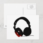 Pop Art Headphone Briefkaart (Voorkant / Achterkant)