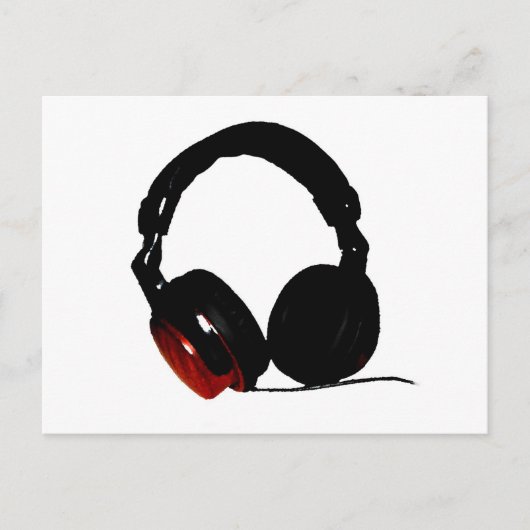 Pop Art Headphone Briefkaart (Voorkant)