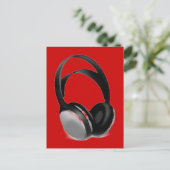 Pop Art Headphone Briefkaart (Staand voorkant)