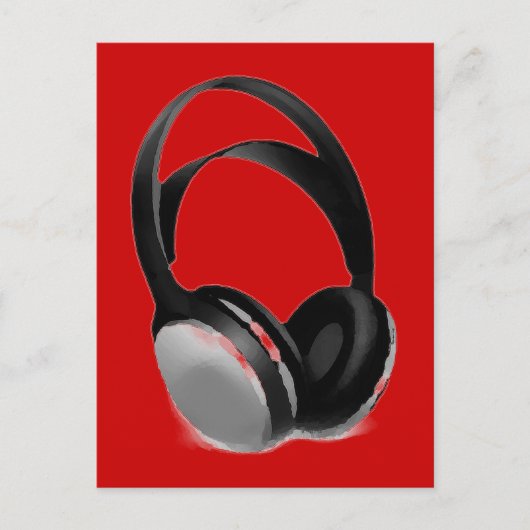 Pop Art Headphone Briefkaart (Voorkant)