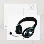 Pop Art Headphone Briefkaart (Voorkant / Achterkant)