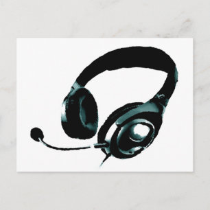 Pop Art Headphone Briefkaart