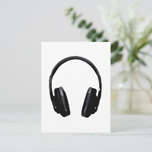 Pop Art Headphone Briefkaart (Staand voorkant)