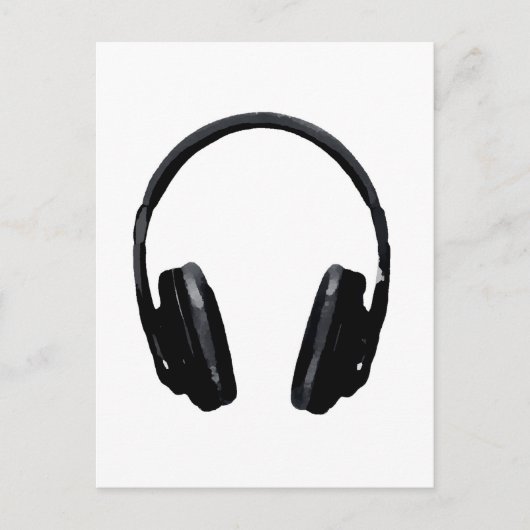 Pop Art Headphone Briefkaart (Voorkant)