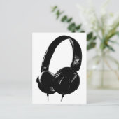 Pop Art Headphone Briefkaart (Staand voorkant)