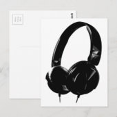 Pop Art Headphone Briefkaart (Voorkant / Achterkant)