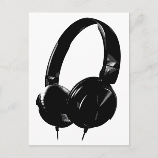 Pop Art Headphone Briefkaart (Voorkant)