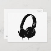 Pop Art Headphone Briefkaart (Voorkant / Achterkant)