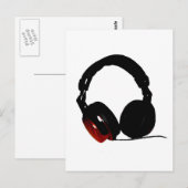 Pop Art Headphone Briefkaart (Voorkant / Achterkant)