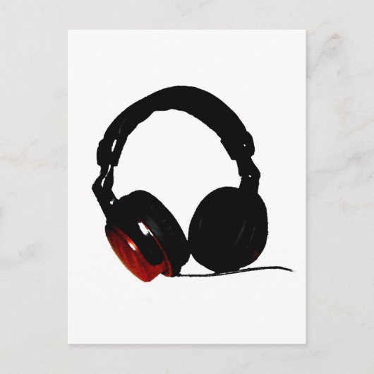 Pop Art Headphone Briefkaart (Voorkant)