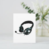 Pop Art Headphone Briefkaart (Staand voorkant)