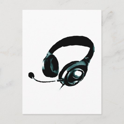 Pop Art Headphone Briefkaart (Voorkant)