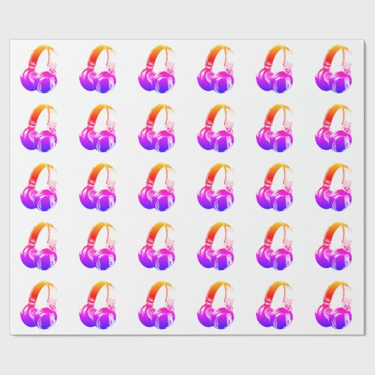 Pop Art Headphone Cadeaupapier (Vlak)