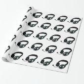 Pop Art Headphone Cadeaupapier (Uitgerold)