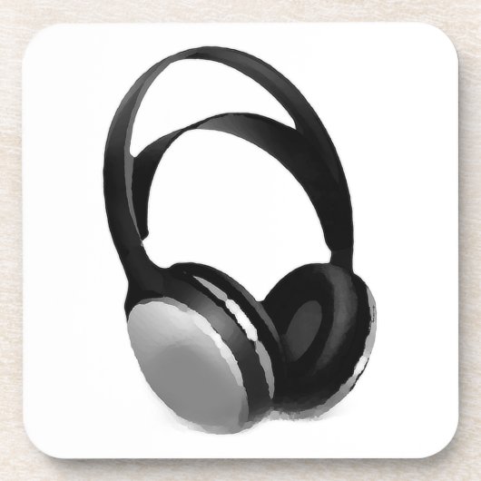 Pop Art Headphone Drankjes Onderzetter (Voorkant)