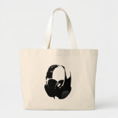 Pop Art Headphone Grote Tote Bag (Voorkant)