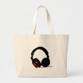 Pop Art Headphone Grote Tote Bag (Voorkant)