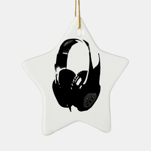Pop Art Headphone Keramisch Ornament (Rechts)