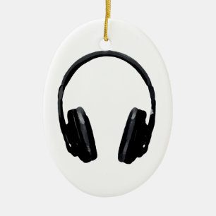 Pop Art Headphone Keramisch Ornament