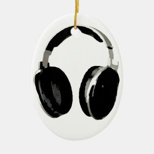 Pop Art Headphone Keramisch Ornament