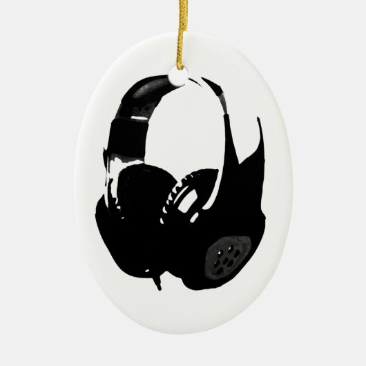 Pop Art Headphone Keramisch Ornament (Voorkant)