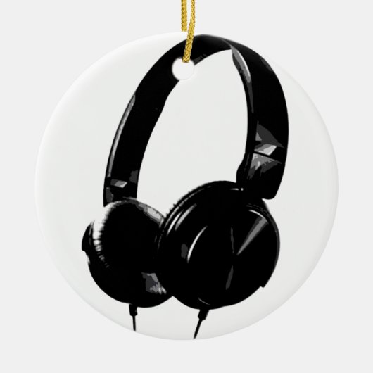 Pop Art Headphone Keramisch Ornament (Voorkant)