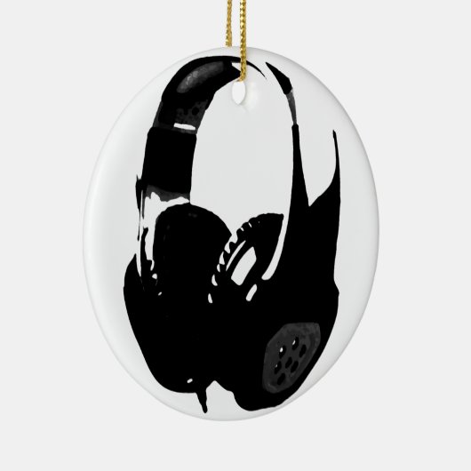 Pop Art Headphone Keramisch Ornament (Rechts)