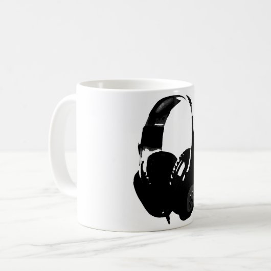 Pop Art Headphone Koffiemok (Voorkant links)