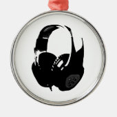 Pop Art Headphone Metalen Ornament (Voorkant)