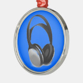 Pop Art Headphone Metalen Ornament (Links)