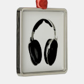Pop Art Headphone Metalen Ornament (Rechts)