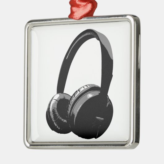 Pop Art Headphone Metalen Ornament (Links)